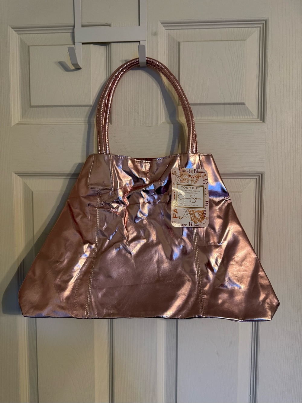 Metallic Rose Gold Tote Bag - Jessica Simpson
